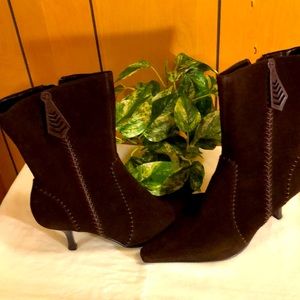 Brown suede ladies boots